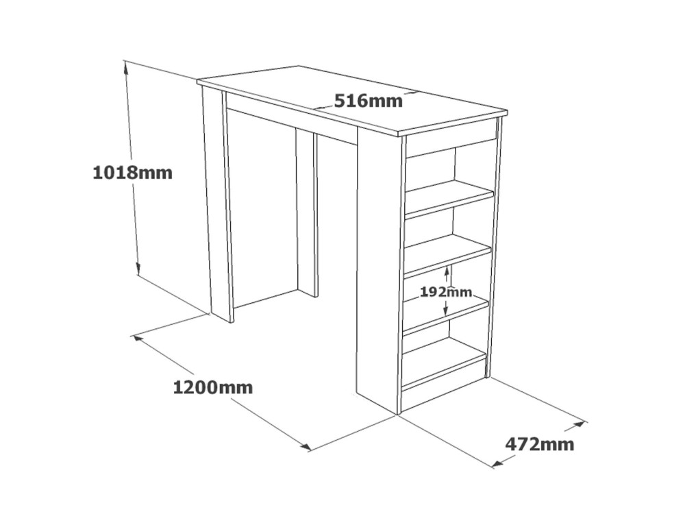 Mesa de comedor de madera "Setup" - 120 x 52 x 102 cm - Marrón