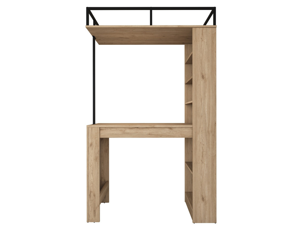 Mesa de comedor de madera "Jacob" con estantes - 120 x 56 x 199 cm - Marrón