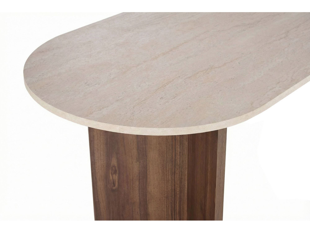 Mesa de comedor de madera "Virella" - 120 x 120 x 75 cm - Travertino