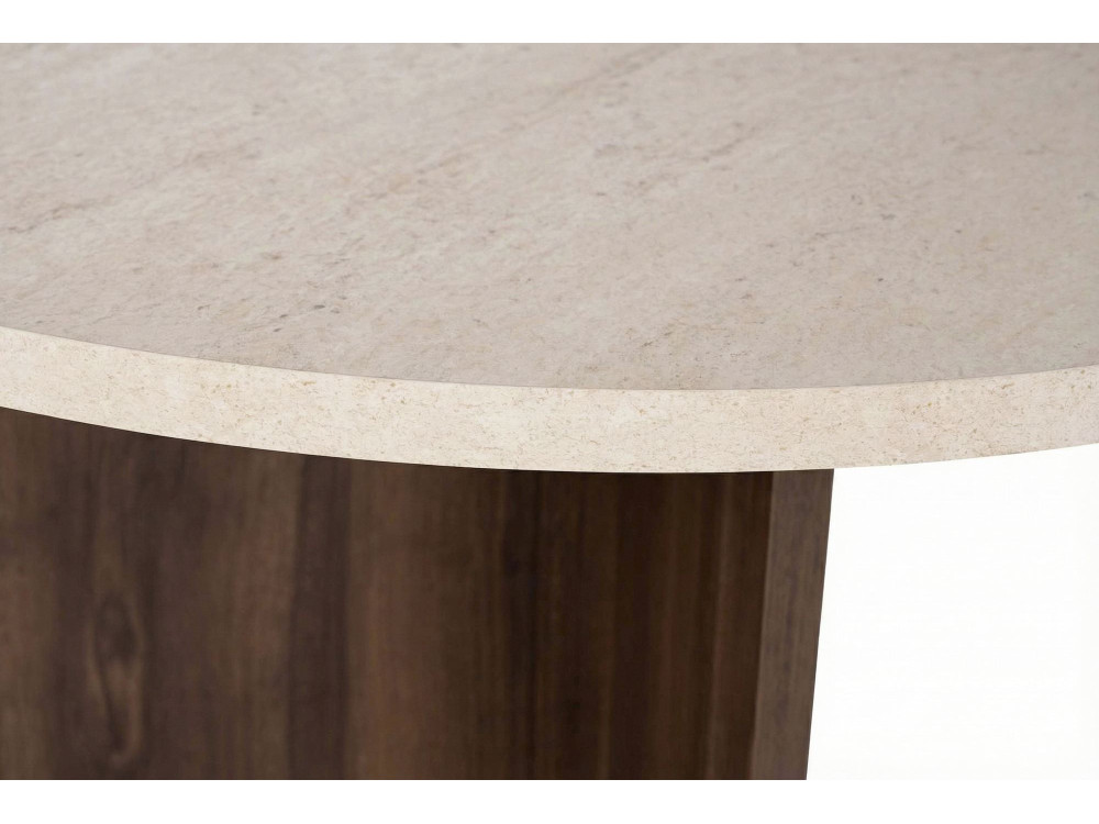 Mesa de comedor de madera "Virella" - 120 x 120 x 75 cm - Travertino