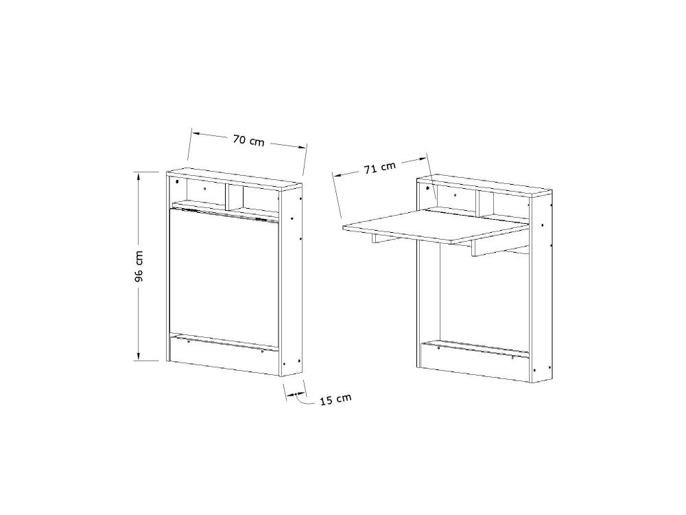 Mesa de comedor plegable de madera "Bracked" - 70 x 15 x 96 cm - Beige