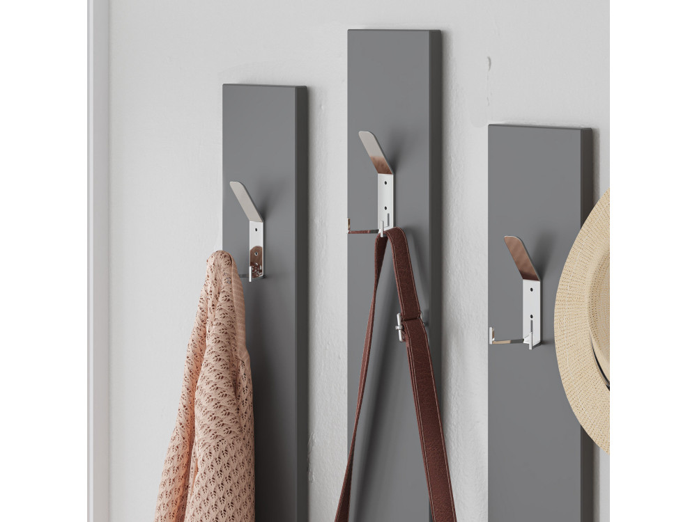 Mueble recibidor "Ramda" con espejo de madera - 137 x 35 x 154 cm - Gris antracita
