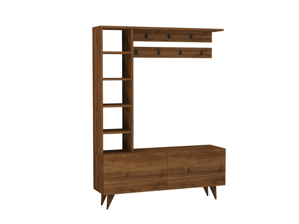 Mueble de recibidor de madera «Hale» - 120 x 32 x 161 cm - Nogal