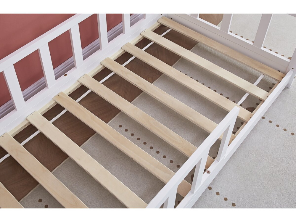 Cama-cabina de madera "Charlotte" - Blanco - 80 x 160 cm