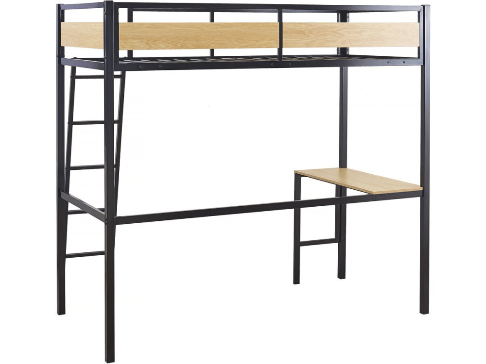 Cama entrepiso “Ethan” con escritorio - 90 x 190 cm - Negro