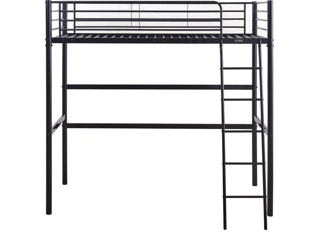Cama alta de metal "Alora" - 90 x 190 cm - Negro