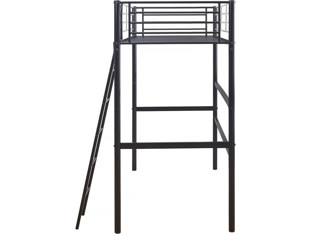 Cama alta de metal "Alora" - 90 x 190 cm - Negro