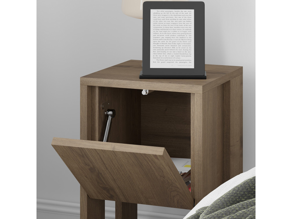 Mesilla de noche de madera "Ema" 30 x 30 x 55 cm - Hitit