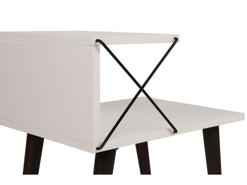 Mesilla de noche de madera "Cross" 50 x 40 x 55 cm - Blanco