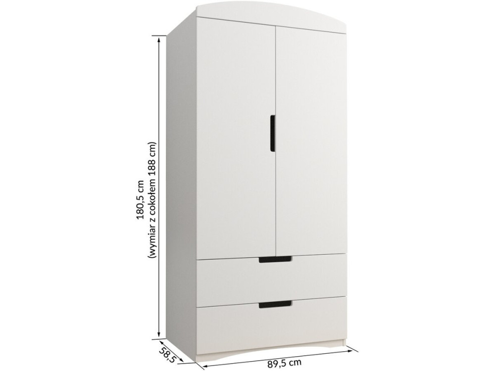 Armario infantil "Classic" - 175,5 x 90 x 52 cm - Blanco