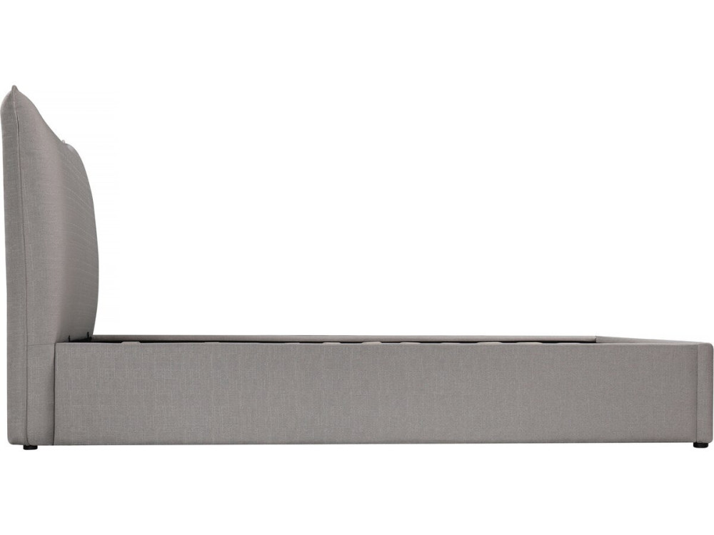 Cama doble con almacenaje "Megeve" 160 x 200 cm - Gris