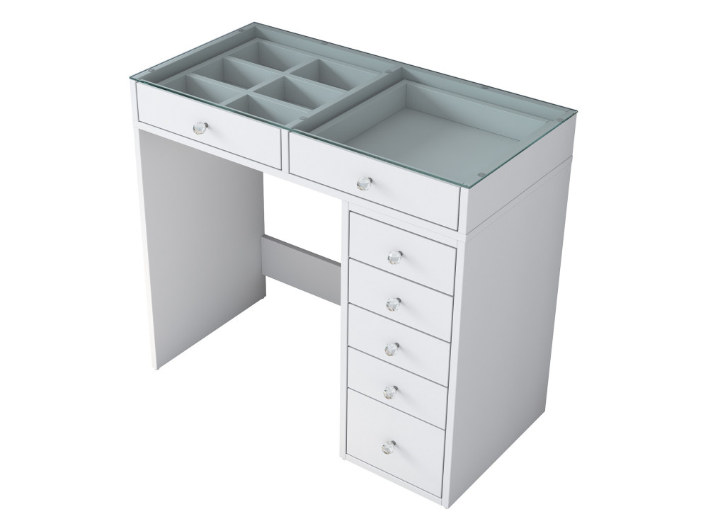 Tocador "Soma" con cajones de madera empotrados - 90 x 44 x 80 cm - Blanco