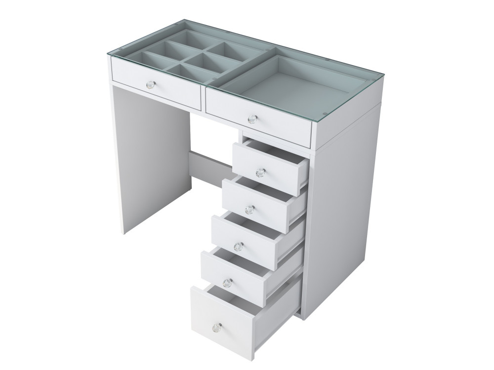 Tocador "Soma" con cajones de madera empotrados - 90 x 44 x 80 cm - Blanco
