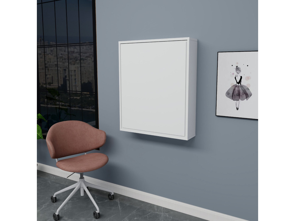 Mesa de maquillaje de madera "Sedir" - 90 x 59 x 74 cm - Blanco