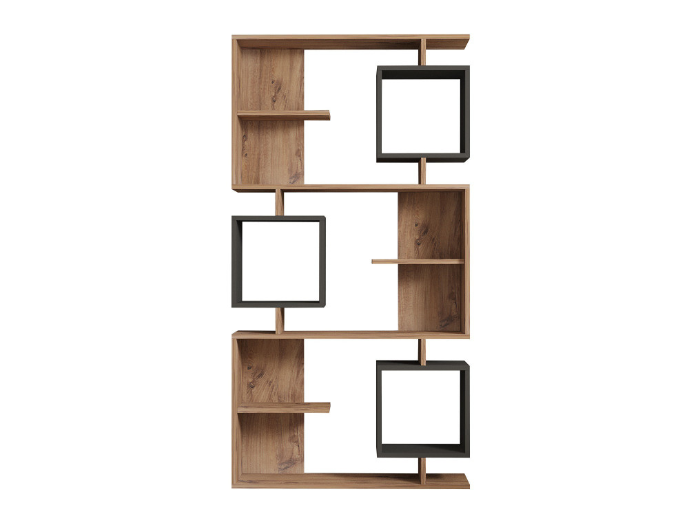 Librería de madera "Icardi" - 90 x 24 x 171 cm - Pino AtlánticoAntracita