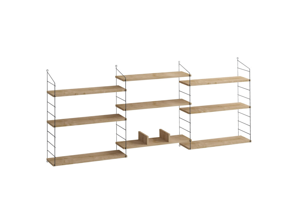 Librería de madera "Laba" - 216 x 20 x 85 cm - Roble