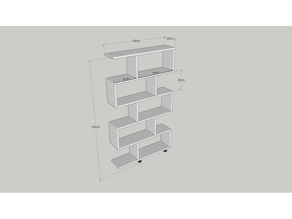 Librería de madera "Elif" - 90 x 20 x 156 cm - Pino