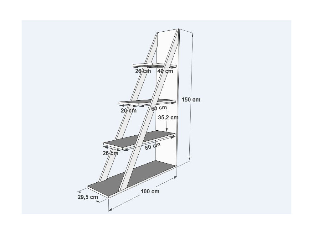 Librería de madera "Arven" - 100 x 29 x 150 cm - Blanco