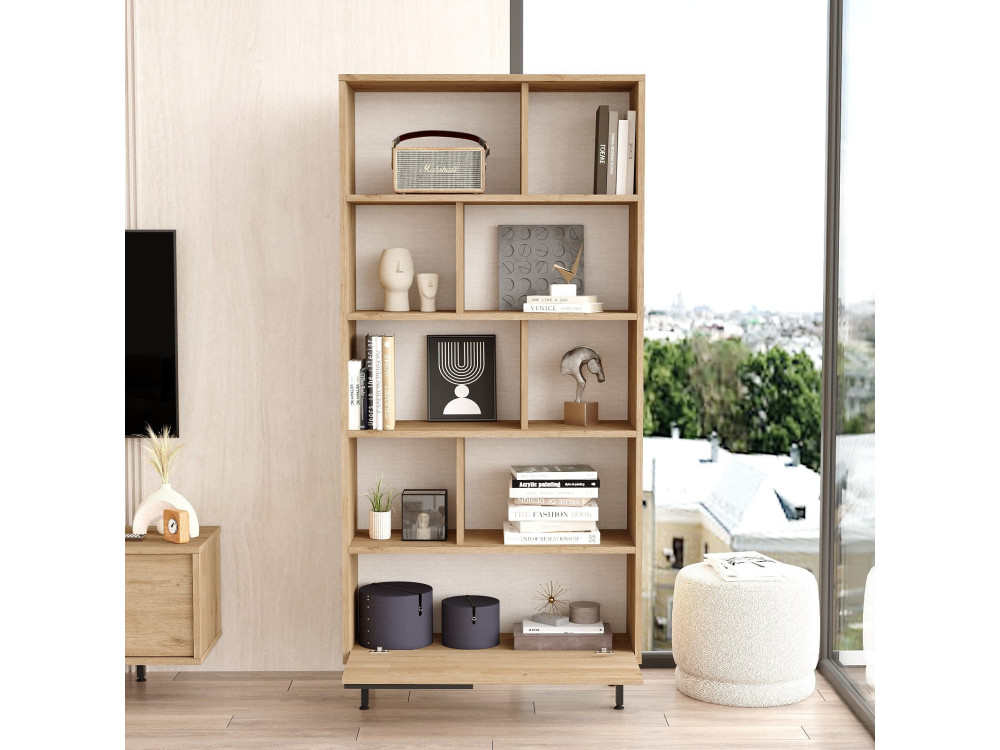 Librería de madera "Calvin" 83,9 x 29,5 x 175,6 cm - Nogal
