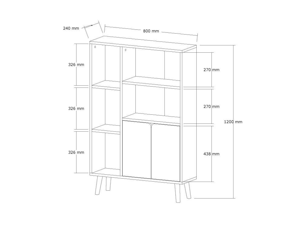 Librería de madera "Lumo" - 80 x 24 x 120 cm - Blanco