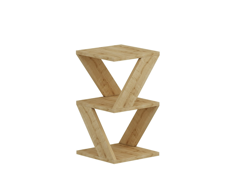 Mesa auxiliar de madera "Albeni" - 30 x 30 x 50 cm - Roble zafiro