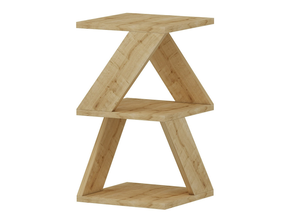 Mesa auxiliar de madera "Albeni" - 30 x 30 x 50 cm - Roble zafiro