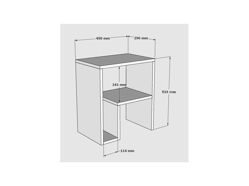 Mesa auxiliar de madera "Yepa" - 45 x 29 x 51 cm - Roble zafiro