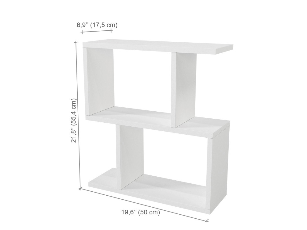 Mesa auxiliar de madera "Karinus" - 50 x 17 x 55 cm - Blanco
