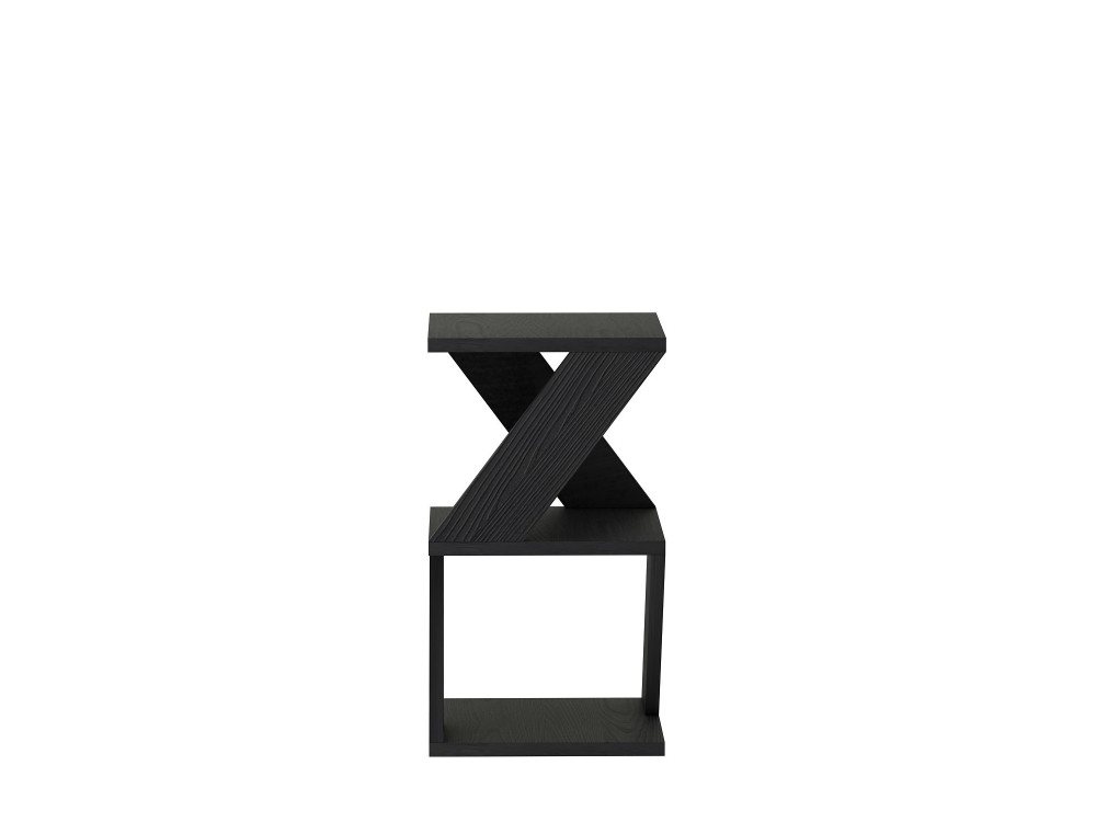 Mesa auxiliar de madera "Albeni" - 30 x 30 x 54 cm - Negra