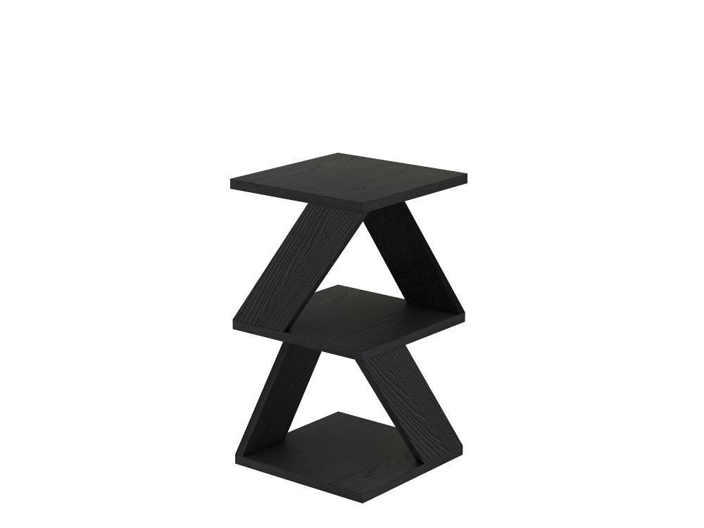 Mesa auxiliar de madera "Albeni" - 30 x 30 x 54 cm - Negra