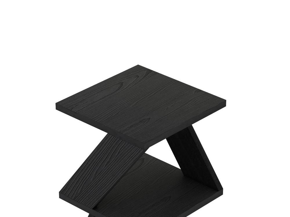 Mesa auxiliar de madera "Albeni" - 30 x 30 x 54 cm - Negra