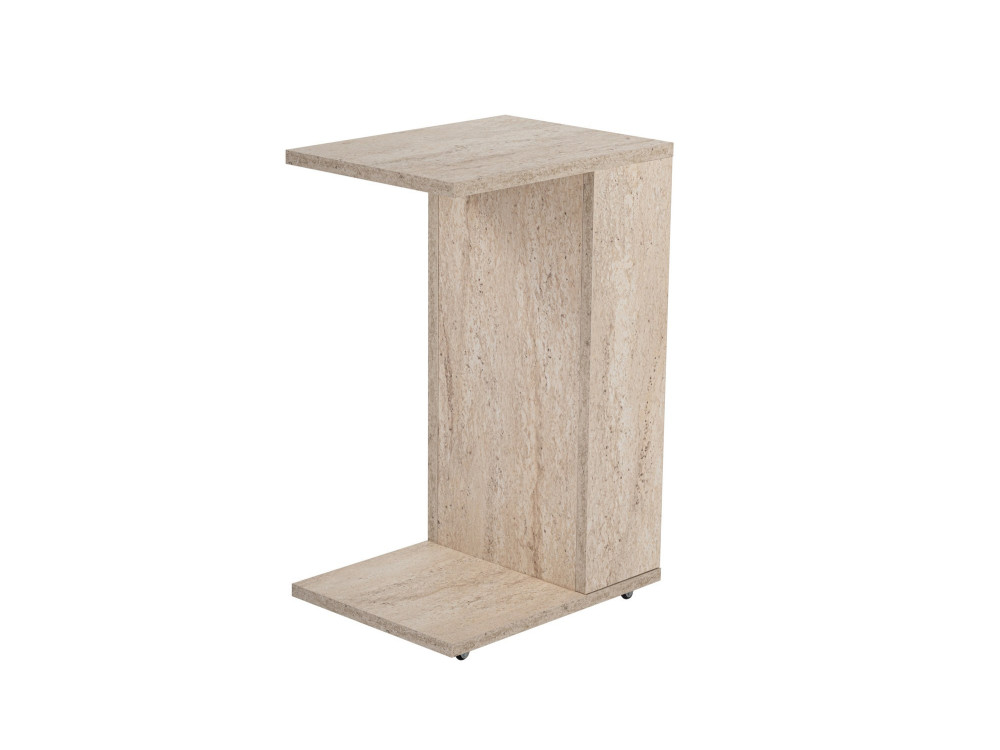 Mesa auxiliar de madera "Filinta" - 30 x 40 x 63 cm - Travertino