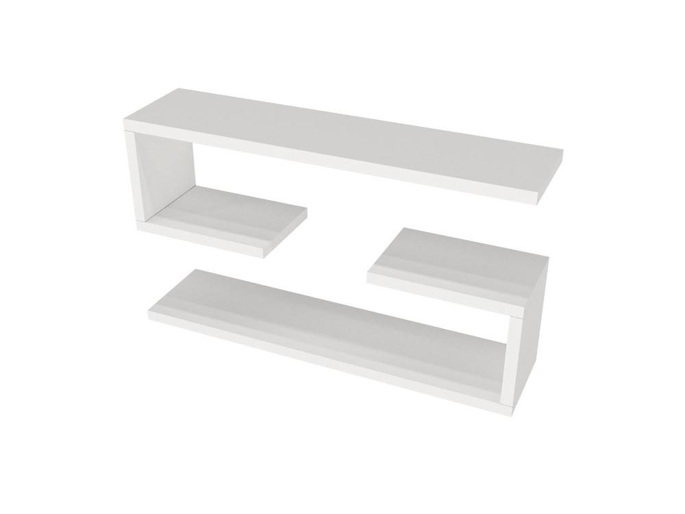 Estantería de pared de madera "Jenika" - 60 x 14 x 18 cm - Blanco