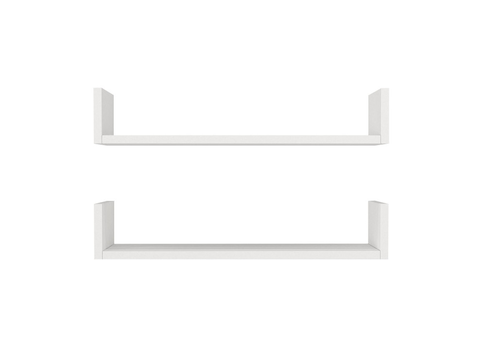 Estante de pared de madera "Iris" - 63 x 14 x 14 cm - Blanco