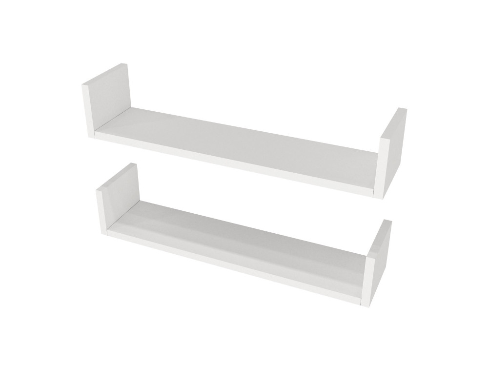 Estante de pared de madera "Iris" - 63 x 14 x 14 cm - Blanco