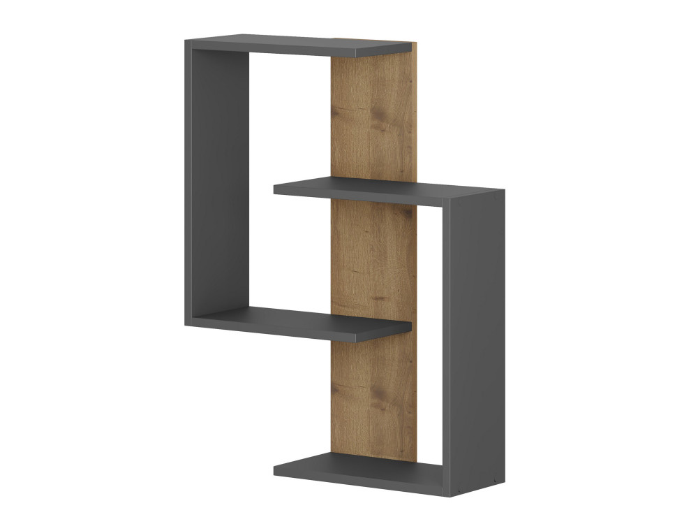 Estantería de pared de madera "Paranoid" - 64 x 22 x 85 cm - AntracitaRoble