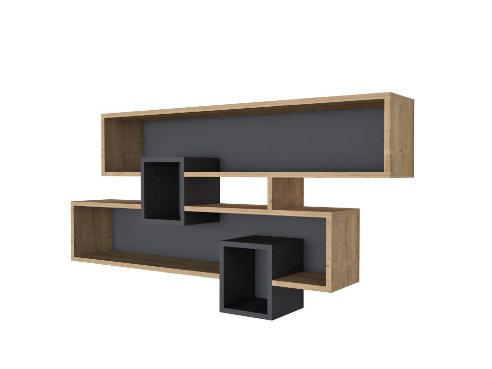 Estantería de pared de madera "Karen" - 120 x 22 x 72 cm - SaphirAntracita