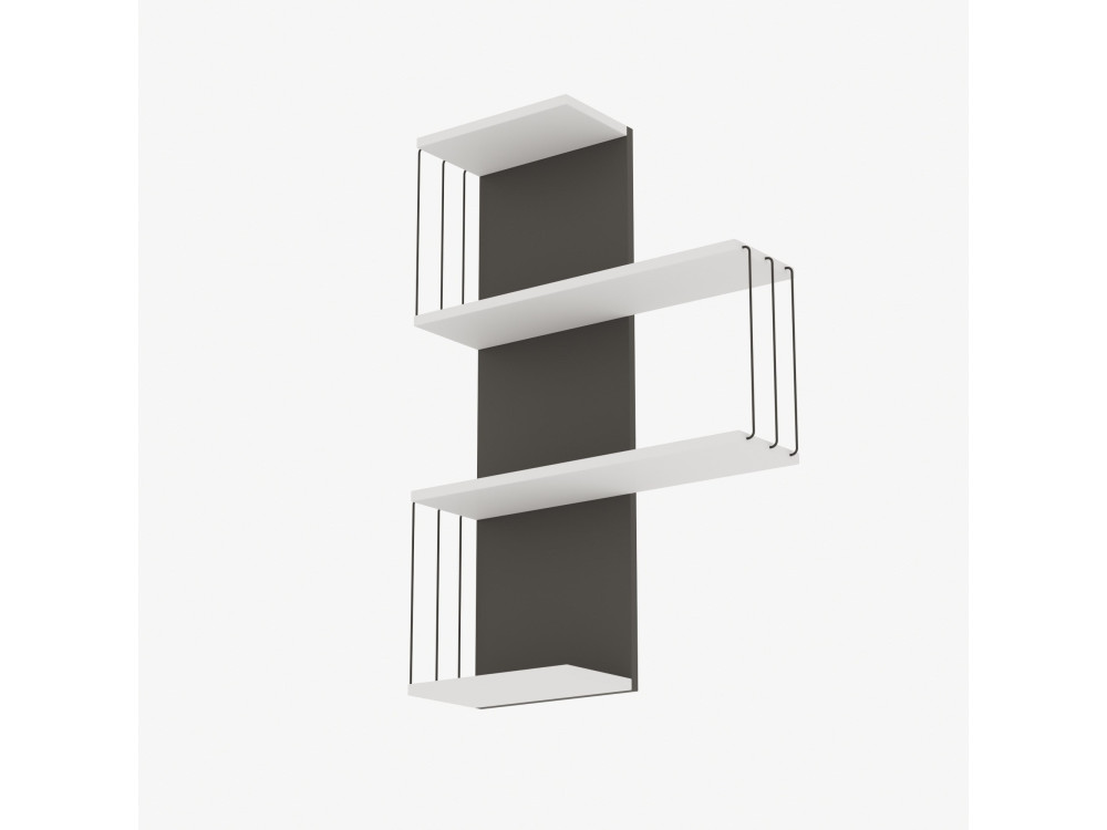 Estantería de pared de madera "Cambel" - 64 x 19 x 96 cm - Blanco