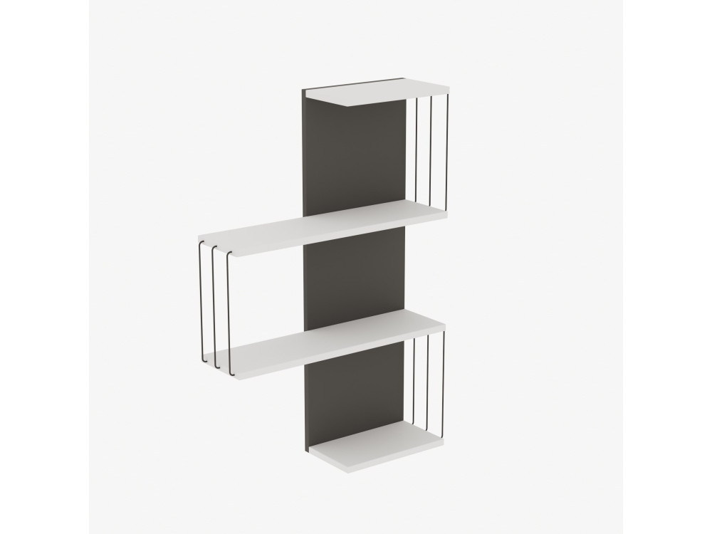 Estantería de pared de madera "Cambel" - 64 x 19 x 96 cm - Blanco