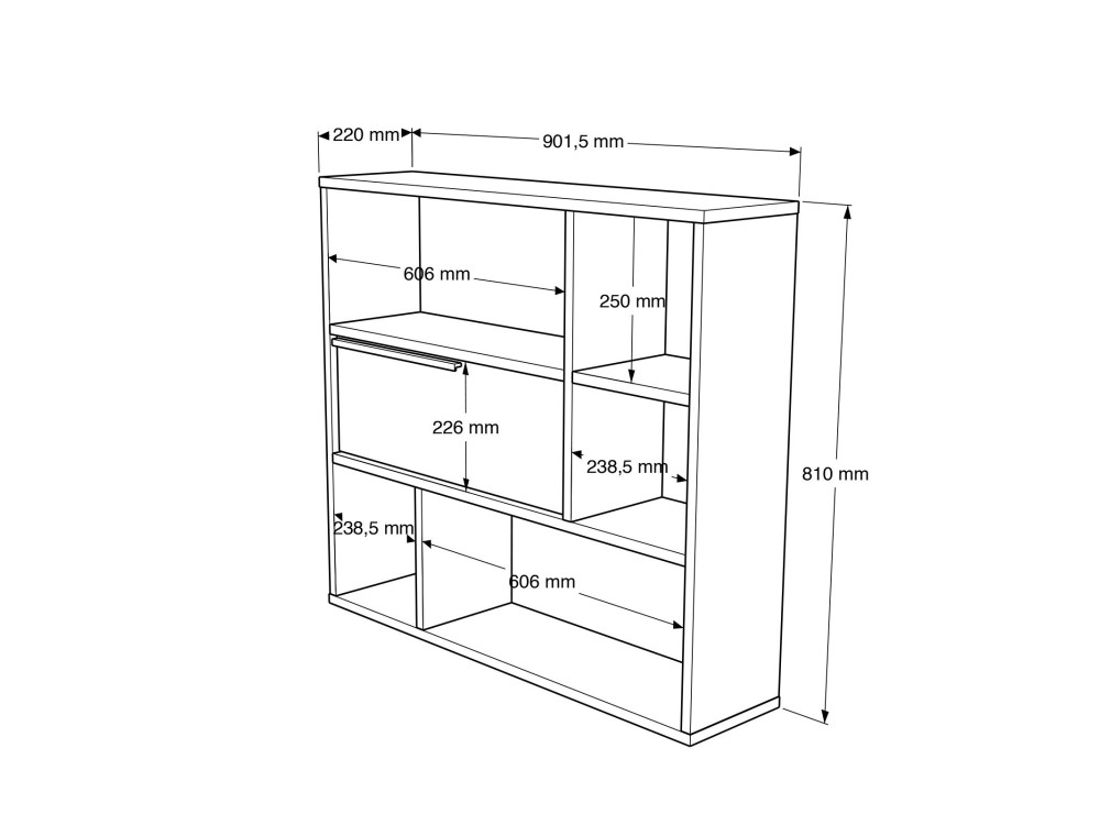 Estante de pared de madera "Calvin" - 90 x 22 x 81 cm - Blanco