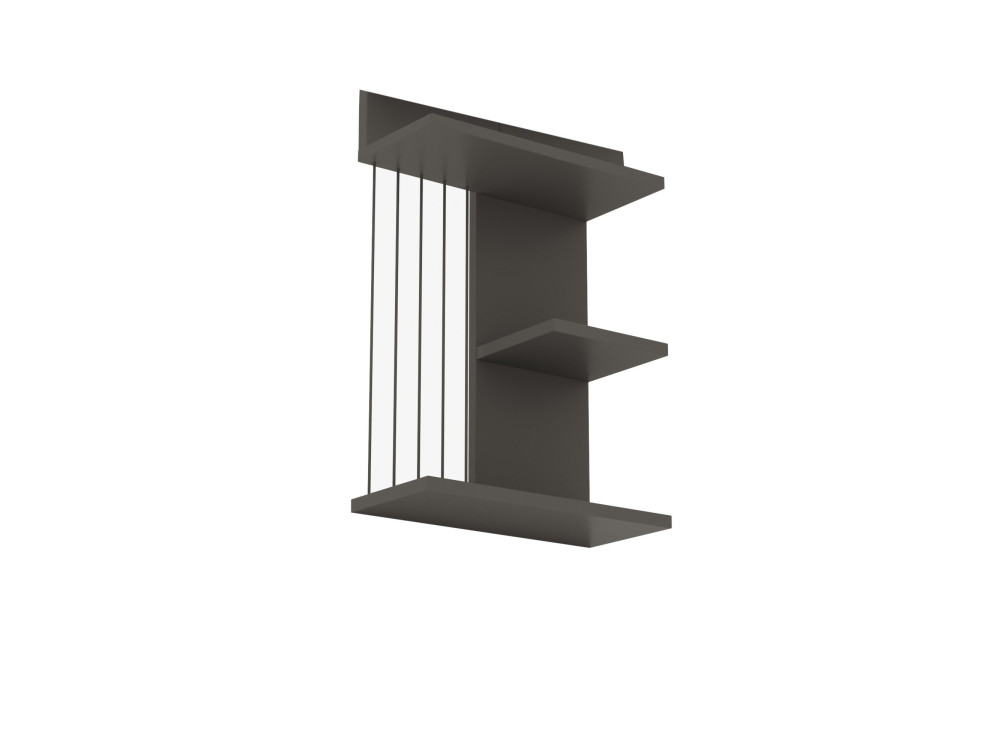 Estantería de pared de madera "Kinik" - 40 x 19 x 60 cm - Gris antracita
