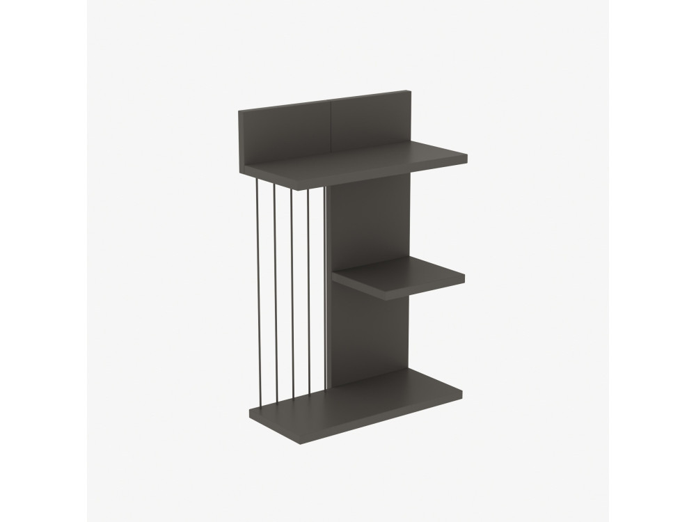 Estantería de pared de madera "Kinik" - 40 x 19 x 60 cm - Gris antracita