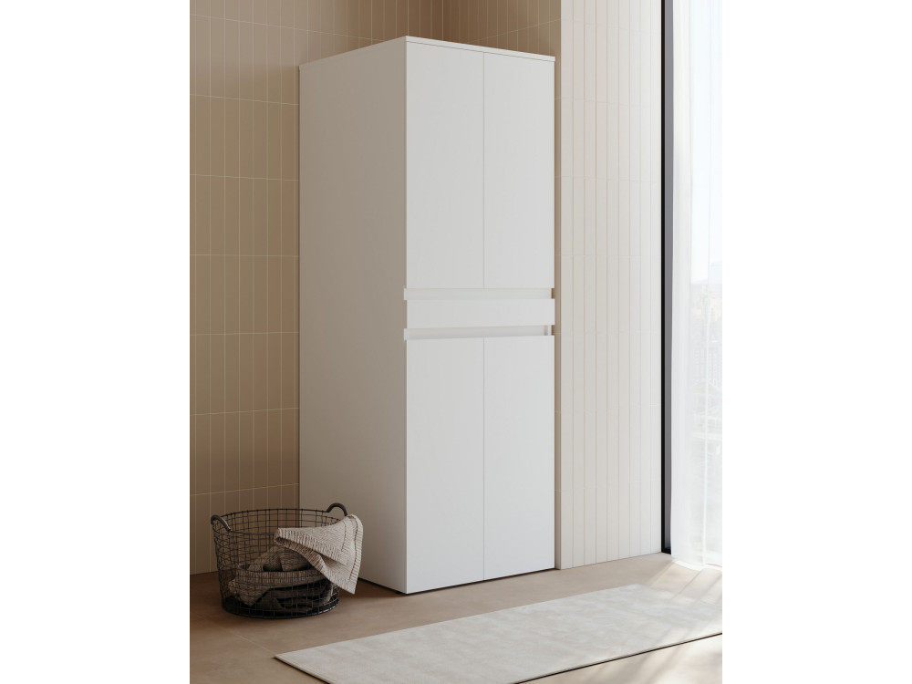 Mueble para lavadora «Neve 70» - 70 x 73 x 193 cm - Blanco mate