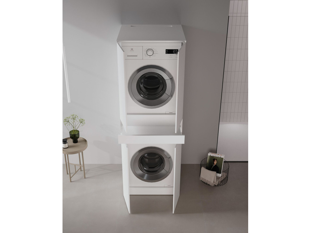 Mueble para lavadora «Neve 70» - 70 x 73 x 193 cm - Blanco mate