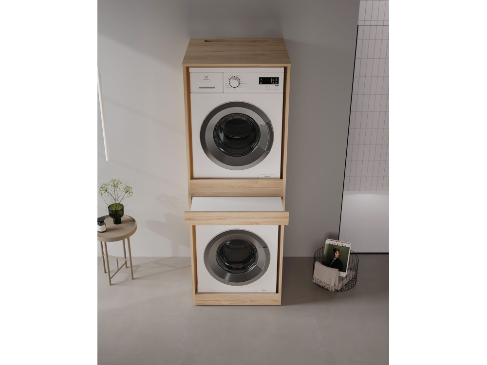 Mueble para lavadora «Linfa 70» - 70 x 73 x 193 cm - Roble