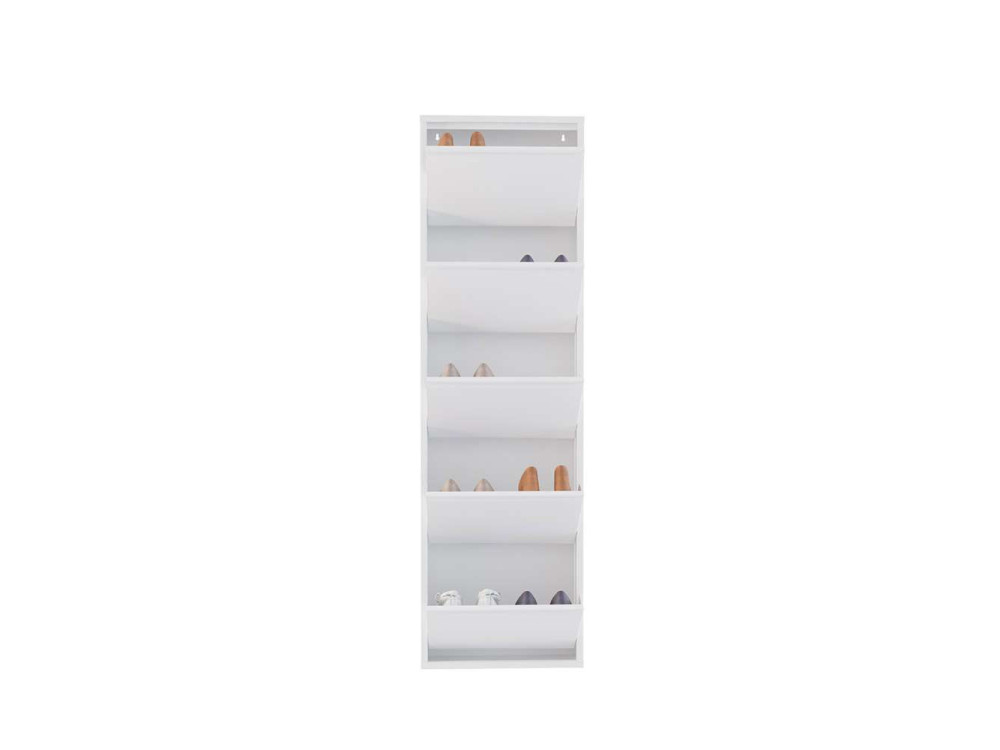 Mueble zapatero metálico "Ayse" - 50 x 15 x 169 cm - Blanco