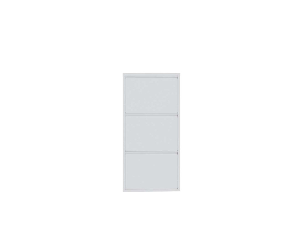 Mueble zapatero metálico "Luna" - 50 x 15 x 103 cm - Blanco