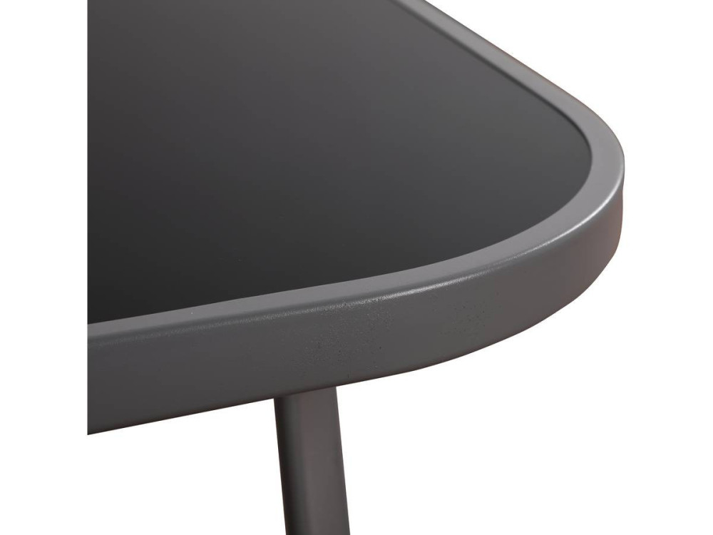 Conjunto De Jardín Mesa + 6 sillas de Textileno "Córdoba"  - Negro