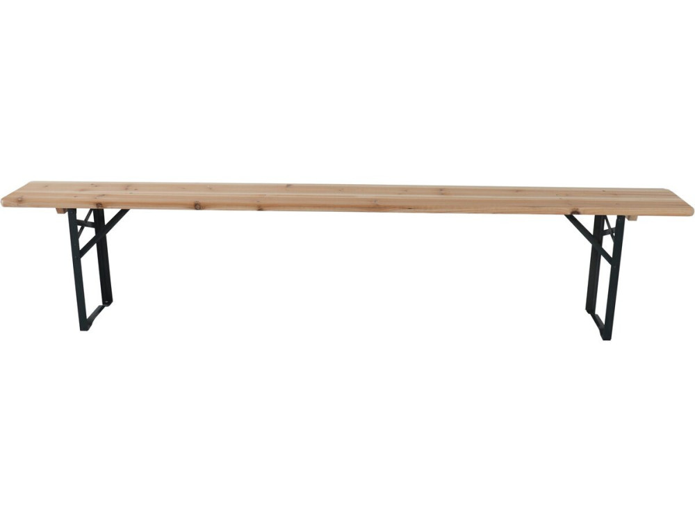 Mesa de jardín plegable tipo brasserie con 2 bancos "Lisboa" - 218 x 59,5 x 75 cm - Marrón
