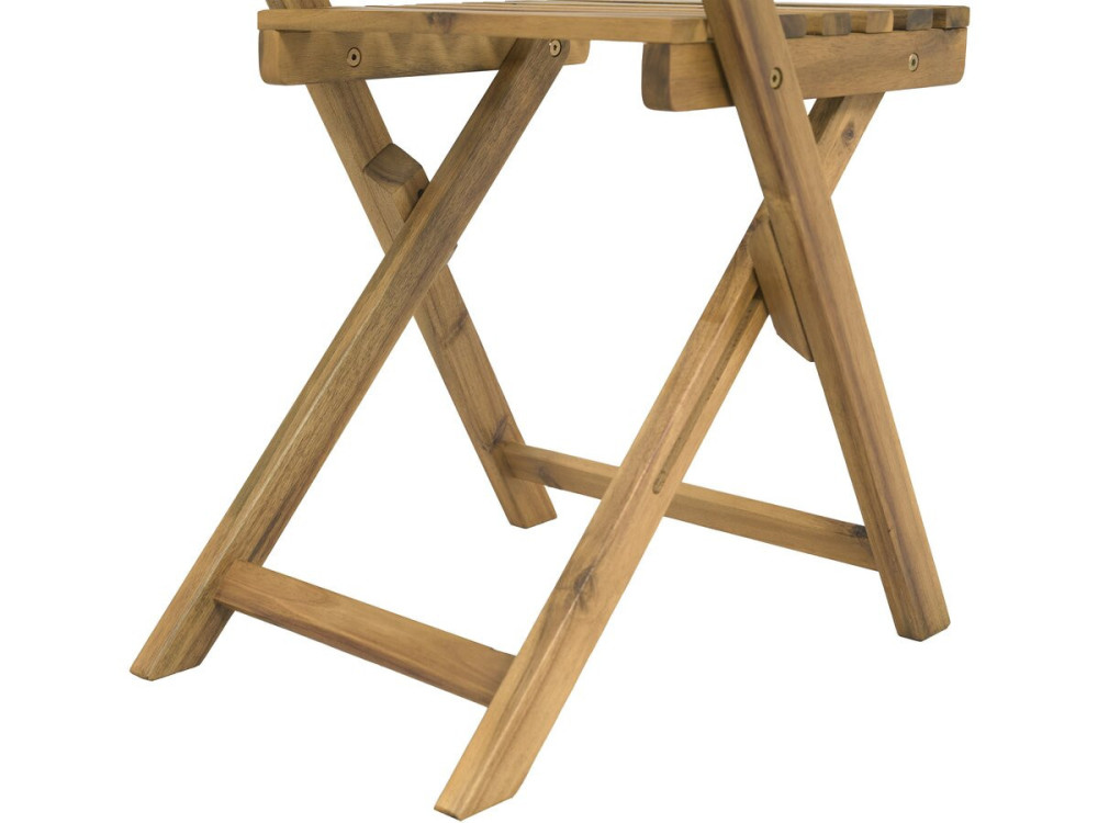 Conjunto de mesa y sillas de jardín de madera "Aldo" - 2 plazas - Marrón